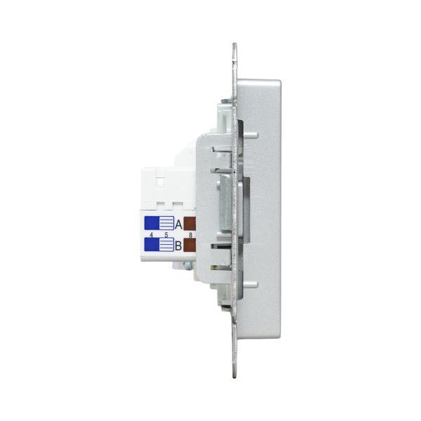 Розетка телевизионная + компьютерная СП Эпика TV + RJ45 кат.5 механизм алюм. EKF UP1-SOA-TV+RJ