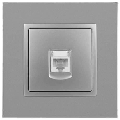 Розетка компьютерная 1-м Elegance 14-3107-03 RJ45 IP20 механизм алюм. Эра Б0034304