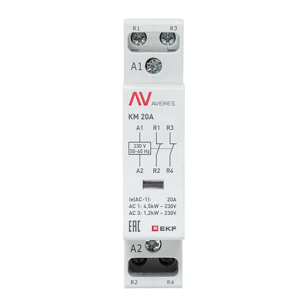 Контактор модульный КМ 20А 2NC 230В AC (1 мод.) AVERES EKF km-av-1-20-02-230V