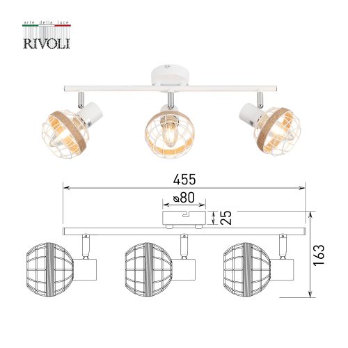 Светильник Anselma 7034-703 40Вт 3хE14 настен./потолочн. спот поворотн. Rivoli Б0051976