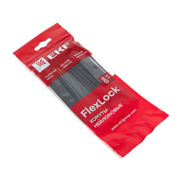 Хомут P6.6 3.6х140 FlexLock стандартный черн. (уп.100шт) PROxima EKF plc-fl-ctsb-3.6x140