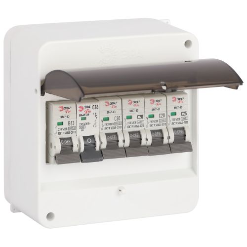 Корпус навесной SIMPLE КМПн 1/6 IP30 пластик.; прозр. крышка; бел. Эра Б0069240