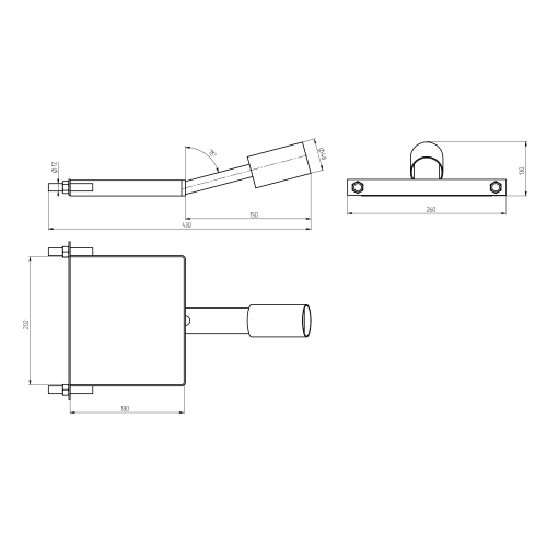 Кронштейн SPP-AC6-0-150-048 на столб 430х260х130 d 48мм (10/200) ЭРА Б0047652