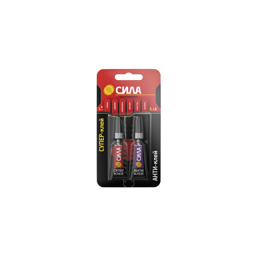 Супер-клей сверхпрочный 3г+антиклей SABL1-33 СИЛА C0039400