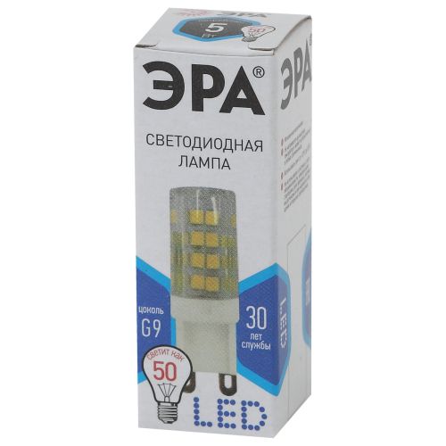 Лампа светодиодная JCD-5w-220V-corn ceramics-840-G9 400лм Эра Б0027864