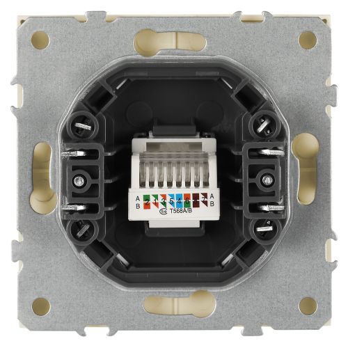 Розетка информационная 1-м СП Galaxy RJ45 16А IP20 250В шампань 15-3107-04 Эра Б0070741