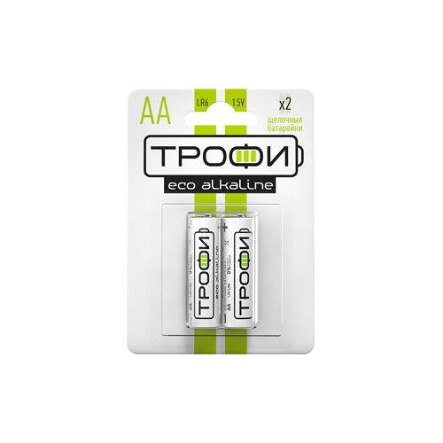 Элемент питания алкалиновый AA/LR6 LR6-2BL Eco (блист.2шт) Трофи Б0017045