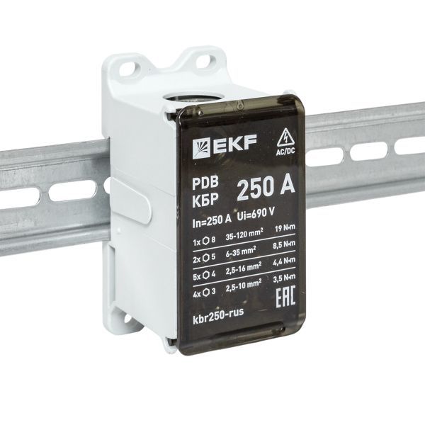 Блок распределительный клеммный КБР 250А EKF kbr250-rus