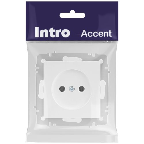 Розетка 1-м СП Accent 6-201-01 16А IP20 250В 2Р AL/CU бел. Intro Б0063653