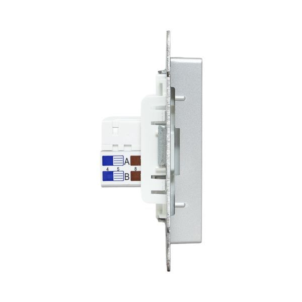 Розетка компьютерная 2-м СП Эпика RJ45 кат.5 механизм алюм. EKF UP1-SOA-2RJ45-5