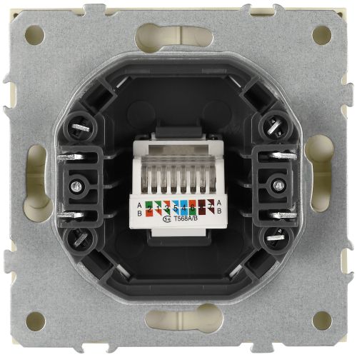 Розетка информационная 1-м СП Galaxy RJ45 16А IP20 250В сл. кость 15-3107-02 Эра Б0070737