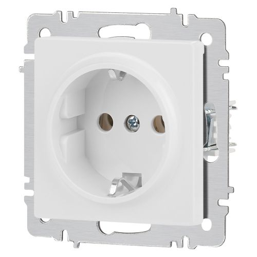 Розетка 1-м СП Accent 6-202-01М 16А IP20 250В 2P+E Schuko бел. матов. Intro Б0063681