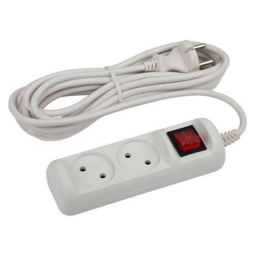 Удлинитель 2х5м без заземл. 10А IP20 U-2s-5m-2х1 ПВС 2х1 с выкл. Эра Б0044048