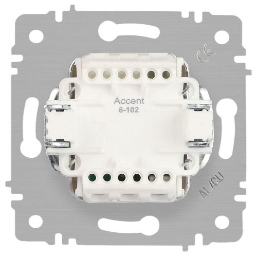 Выключатель 1-кл. СП Accent 6-102-01 10А IP20 250В с подсветкой AL/CU бел. Intro Б0063445