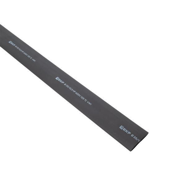 Трубка термоусадочная ТУТ нг 25/12.5 черн. 1м (уп.50м) PROxima EKF tut-25-b-1m