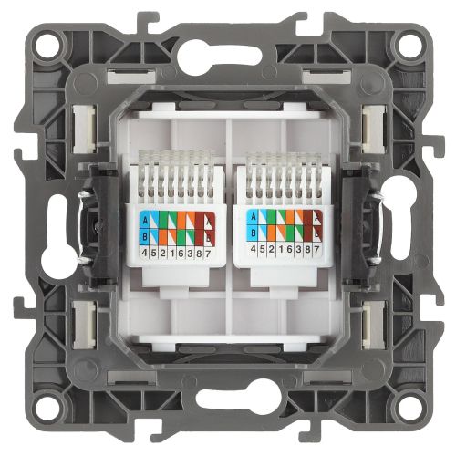Розетка компьютерная 2-м Эра12 RJ45 12-3108-04 шампань Эра Б0014732