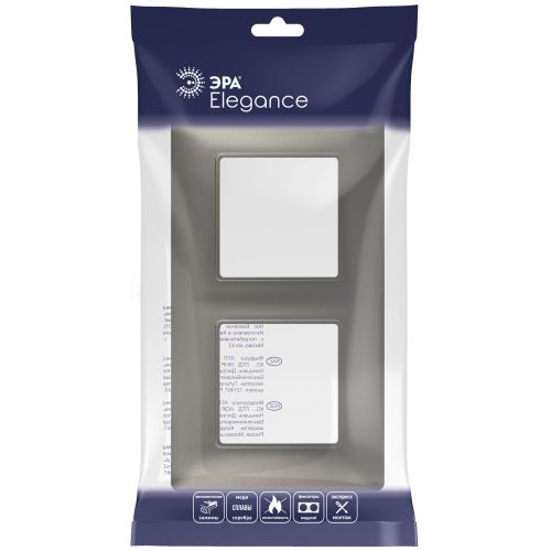 Рамка 2-м Elegance 14-5002-16 для розеток и выключателей титан Эра Б0065815
