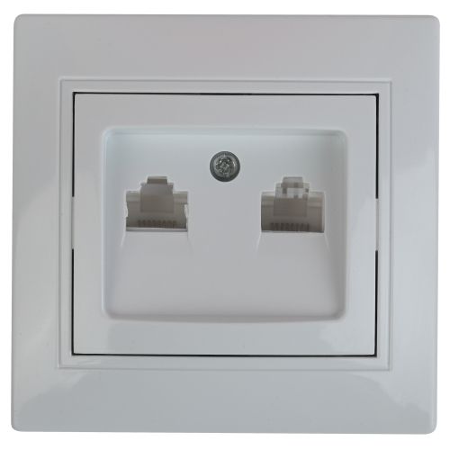 Розетка компьютерная 2-м СП Plano 1-304-01 RJ45 бел. Intro Б0043241
