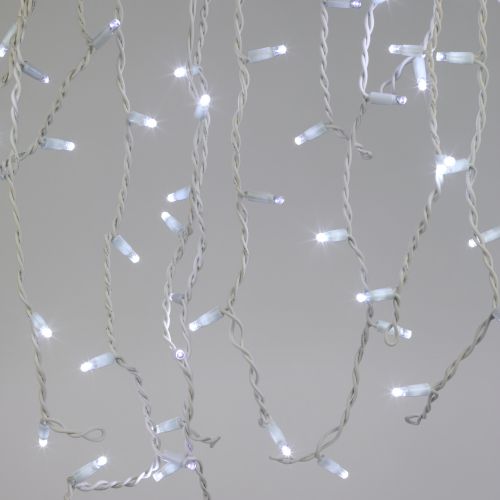 Гирлянда светодиодная "Бахрома" 2х0.7м 100LED холод. бел. IP65 220В бел. мерцание провод бел. каучук (без шнура питания) ERAPS-BK1 Эра Б0051890