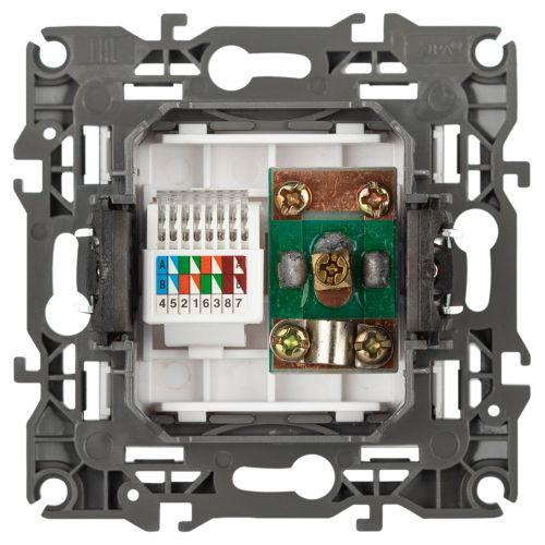 Розетка компьютерная + телевизионная Эра12 12-3110-01М RJ45 + TV бел. матов. Эра Б0065691