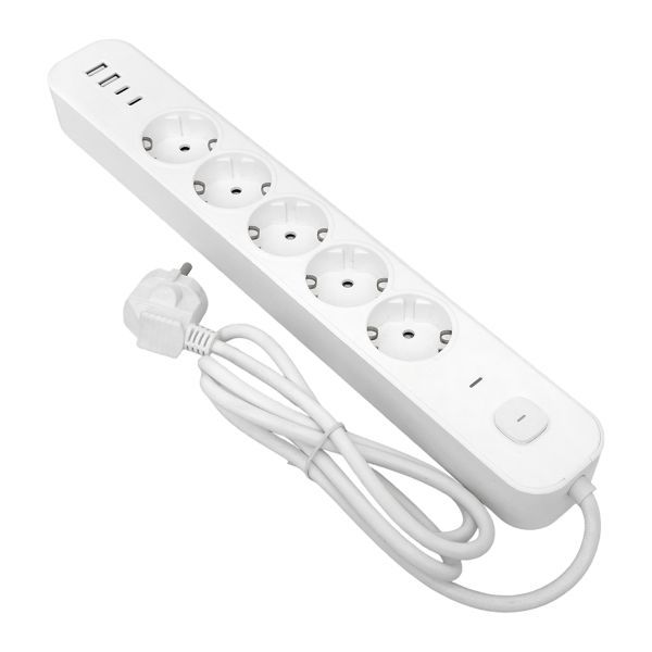 Удлинитель 5х1.5м IP20 2USB 2.4А+2type-C LUX 1.5кв.мм EKF UBA-LUX-515-TC
