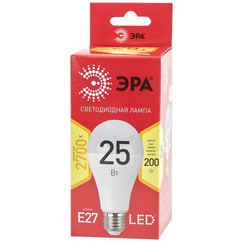 Лампа светодиодная RED LINE LED A65-25W-827-E27 R 25Вт A65 груша 2700К тепл. бел. E27 Эра Б0048009