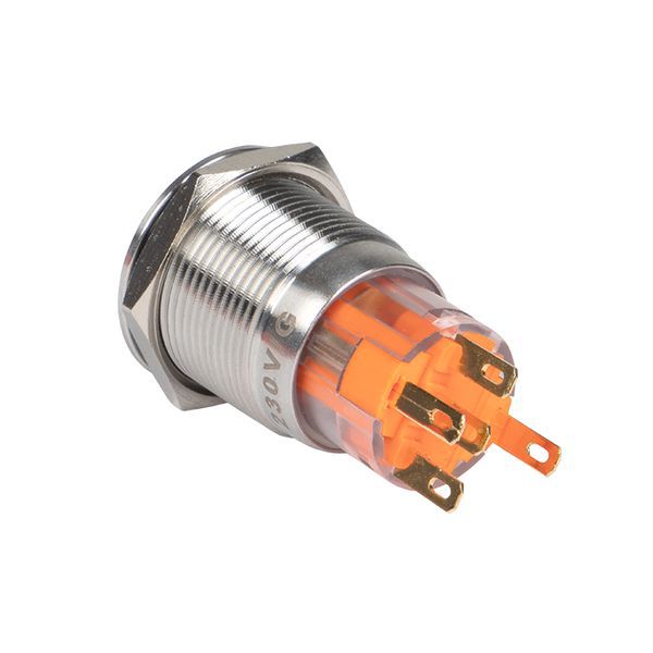 Кнопка S-Pro67 19мм без фикс. с оранж. подсветкой 230В PROxima EKF s-pro67-131