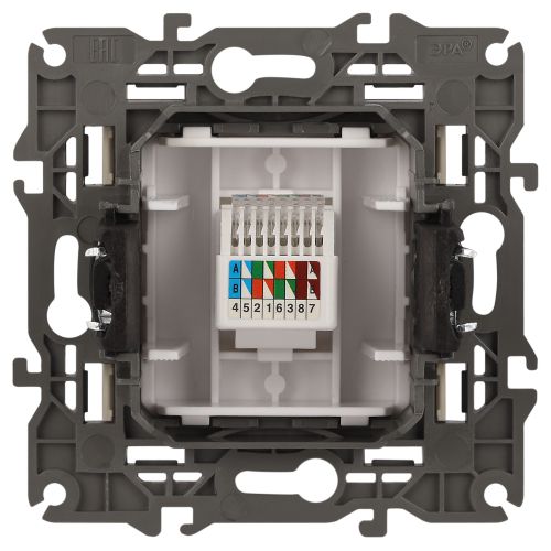 Розетка компьютерная 1-м Elegance 14-3107-02 RJ45 IP20 механизм сл. кость Эра Б0034303