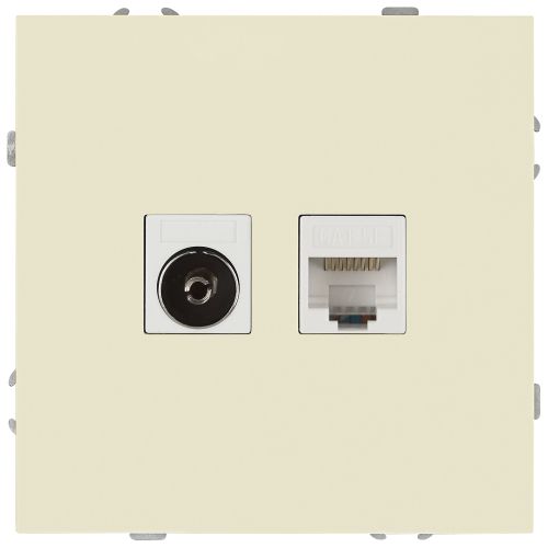 Розетка комбинированная СП Galaxy RJ45 + TV 16А IP20 250В сл. кость 15-3110-02 Эра Б0070778
