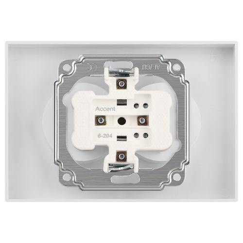 Розетка 2-м СП Accent 6-204-06 16А IP20 250В 2P AL/CU перламутр. Intro Б0063446