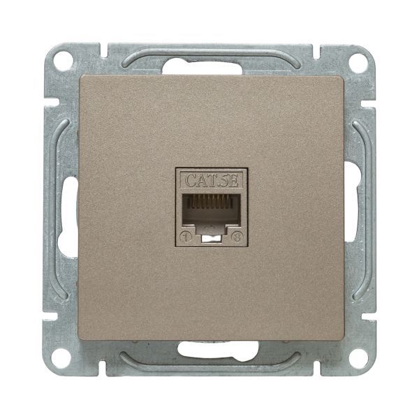 Розетка компьютерная СП Эпика RJ45 кат.5 механизм шампань EKF UP1-SOC-RJ45-5