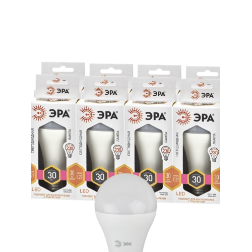 Лампа светодиодная LED A65-30W-827-E27 A65 30Вт груша E27 тепл. бел. ЭРА Б0048015