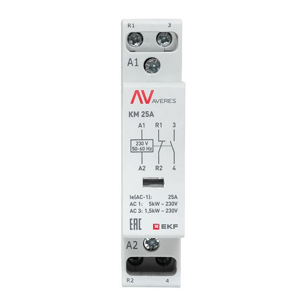 Контактор модульный КМ 25А 1NC+1NO 230VAC (1 мод.) AVERES EKF km-av-1-25-11-230V