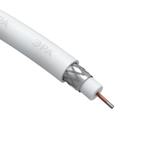 Кабель коаксиальный RG-6U CCS/(оплетка Al 48%) PVC 75Ом бел. (уп.20м) RL-48-PVC20 Simple Эра Б0044599