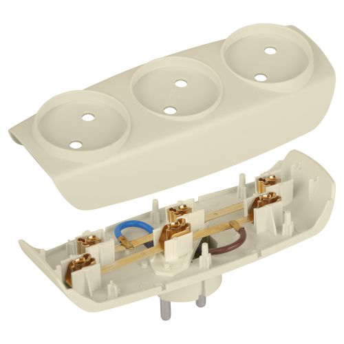 Разветвитель 3-м без заземл. 16А IP20 SP-3-I сл. кость Эра Б0017018