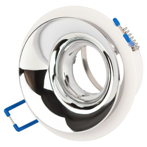 Светильник декоративный KL103 WH/CH MR16 GU5.3 встраив. бел. хром ЭРА Б0056353