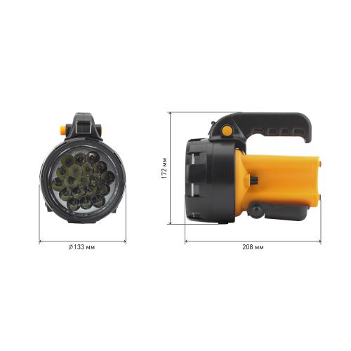 Фонарь-прожектор аккумуляторный Альфа PA-602 19LED литиевый аккум. 3А.ч ЗУ 220В + 12В (инд. упак.) Эра Б0031033