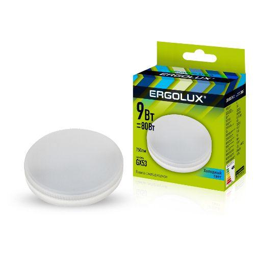 Лампа светодиодная LED-GX53-9W-GX53-4K 9Вт таблетка матовая 4000К бел. GX53 220-240В Ergolux 13515