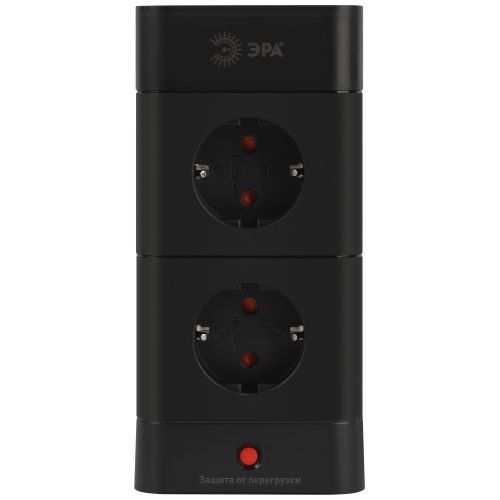 Фильтр сетевой башня 8х1.5 с заземл. 16А IP20 TWR-8es-1.5m-4USB-B с выключателем + 4хUSB A+C черн. Эра Б0069072