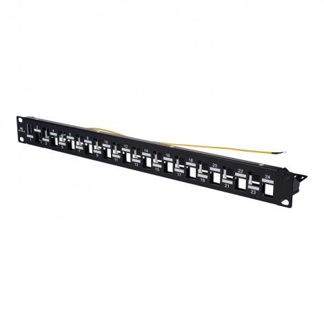 Патч-панель DR-4100 наборная 19дюйм 1U под 24 экран./неэкран. модуля Keystone Jack Datarex DR-4100