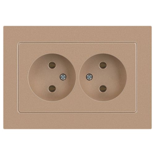Розетка 2-м СП Accent 6-204-04 16А IP20 250В 2P AL/CU шампань Intro Б0063462