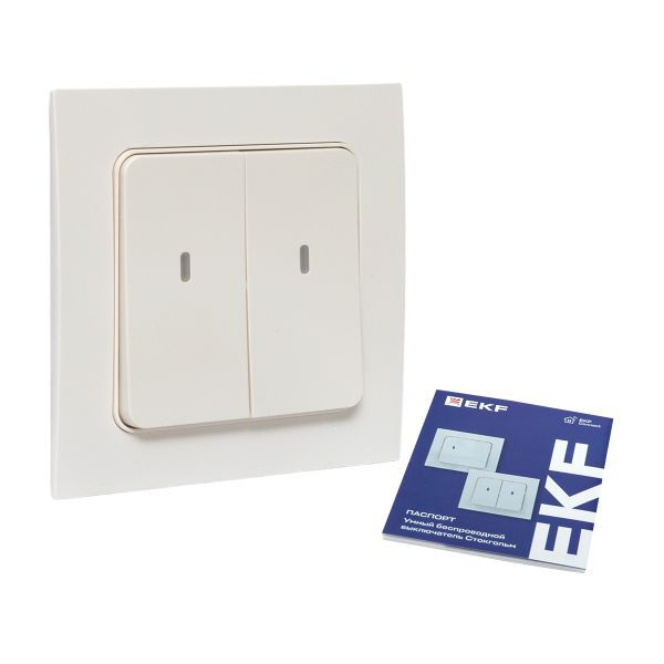 Выключатель 2-кл. Стокгольм Умный беспроводной бел. Zigbee Сonnect EKF RCV-ST2-WS-ZB