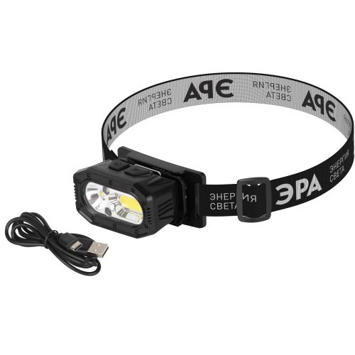 Фонарь светодиодный налобный GA-814 аккумуляторный 5Вт COB+5Вт LED 5 режимов сенсорное управление Эра Б0069577