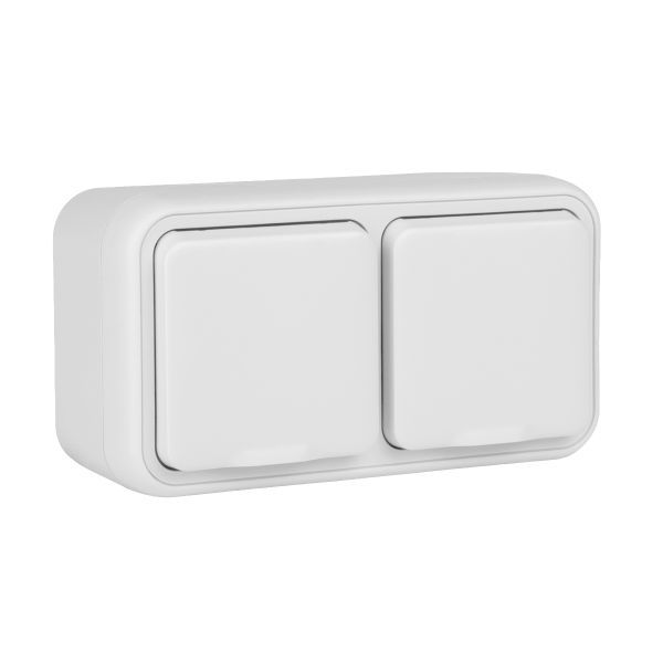 Розетка 2-м ОП Бронто 16А IP55 винтов. клеммы бел. EKF BT1-SOW-211