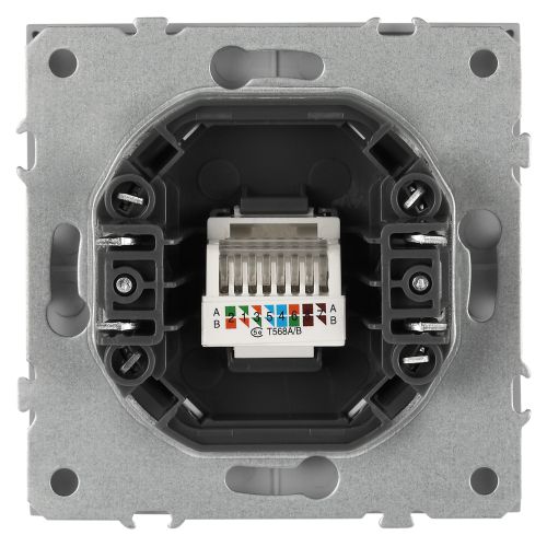 Розетка информационная 1-м СП Galaxy RJ45 16А IP20 250В алюм. 15-3107-03 Эра Б0070739