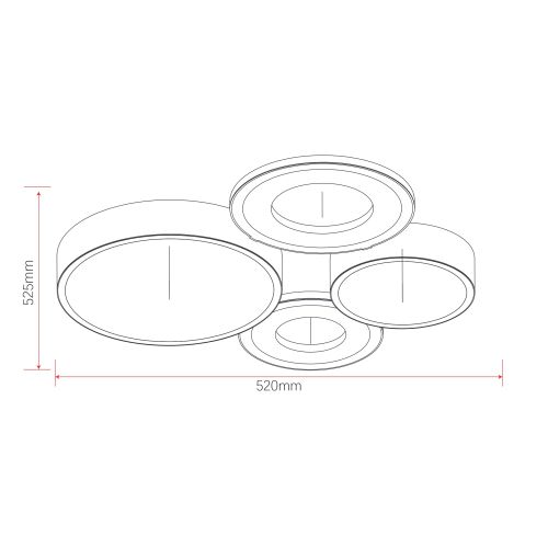 Светильник светодиодный Aliona 6161-701 LED 87Вт 3000-6000К потолочн. с пультом Rivoli Б0066451