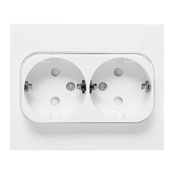 Розетка 2-м СП Стокгольм 16А IP20 с заземл. защ. шторки бел. PROxima EKF EXR16-128-10