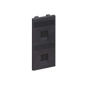 Адаптер на 2 RJ45 коннектора защ. шторки графит SimonConnect S76B-14