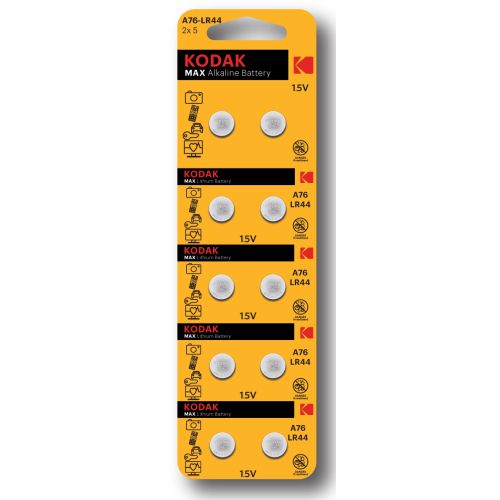 Элемент питания алкалиновый "таблетка" LR44/LR1154/AG13/G13 MAX Button Cell (блист.10шт) 30413139-RU1 KODAK Б0044718
