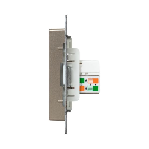 Розетка компьютерная 2-м СП Эпика RJ45 кат.5 механизм шампань EKF UP1-SOC-2RJ45-5